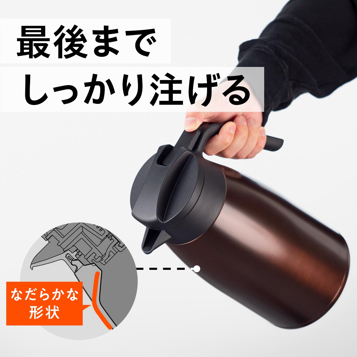 VARIUS（バリウス）超軽量コンパクトステンレスポット 使いやすさにこだわった 600mL 800mL 1100mL 1600mL 2100mL 2500mL AVTP-06