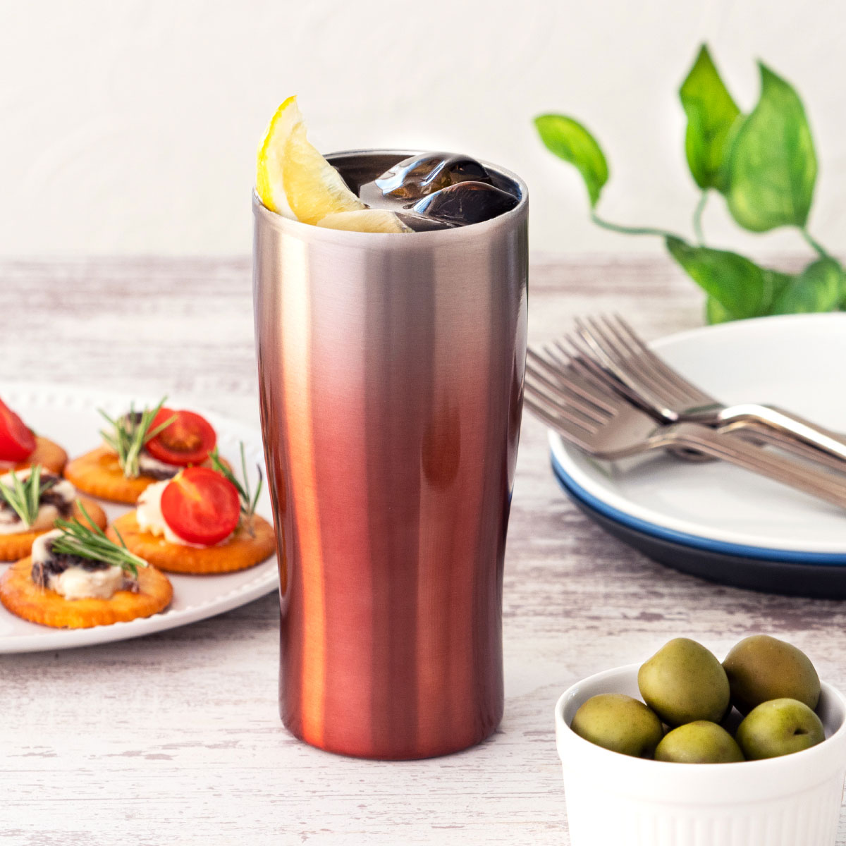 Sinqs（シンクス）なめらか飲み口 グラデーションタンブラー 430ml ピンク ASTG-433PK