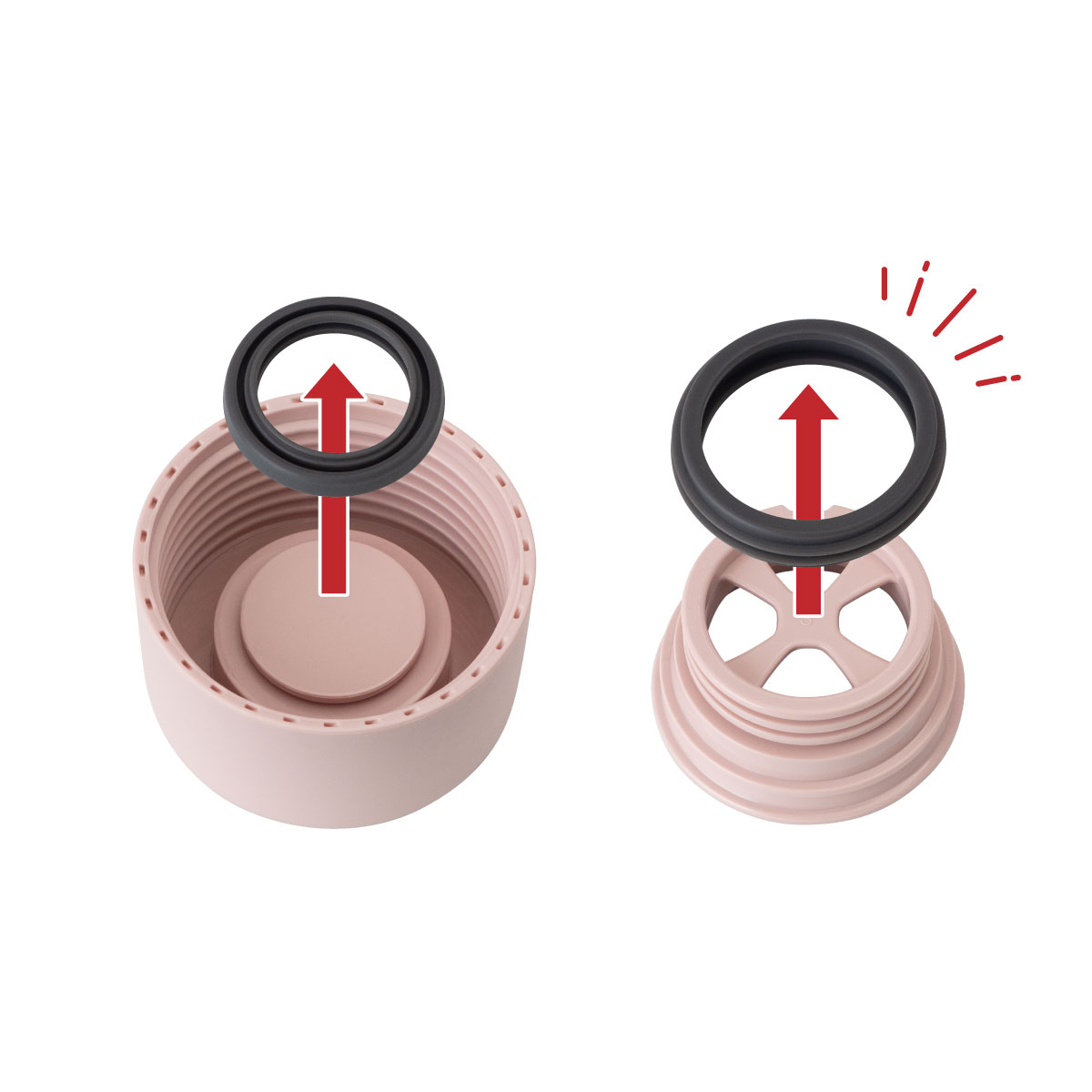 SWITCHMUG（スイッチマグ）軽量スクリューボトル ふた一式 ピンク