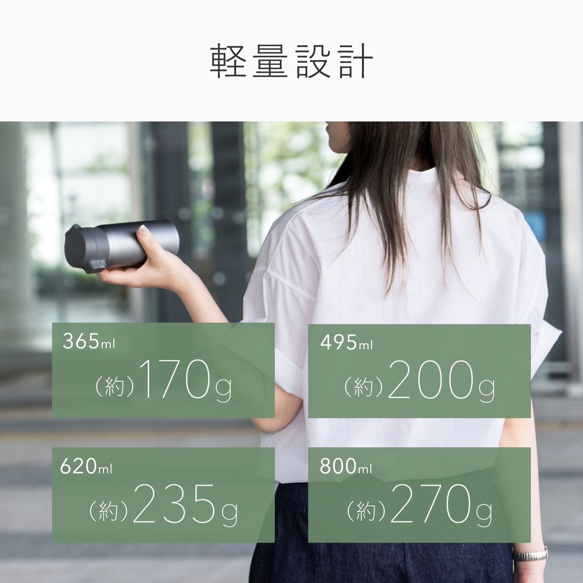 分解して洗える 軽量ワンタッチボトル 365mL 495mL 620mL 800mL AREW-01シリーズ