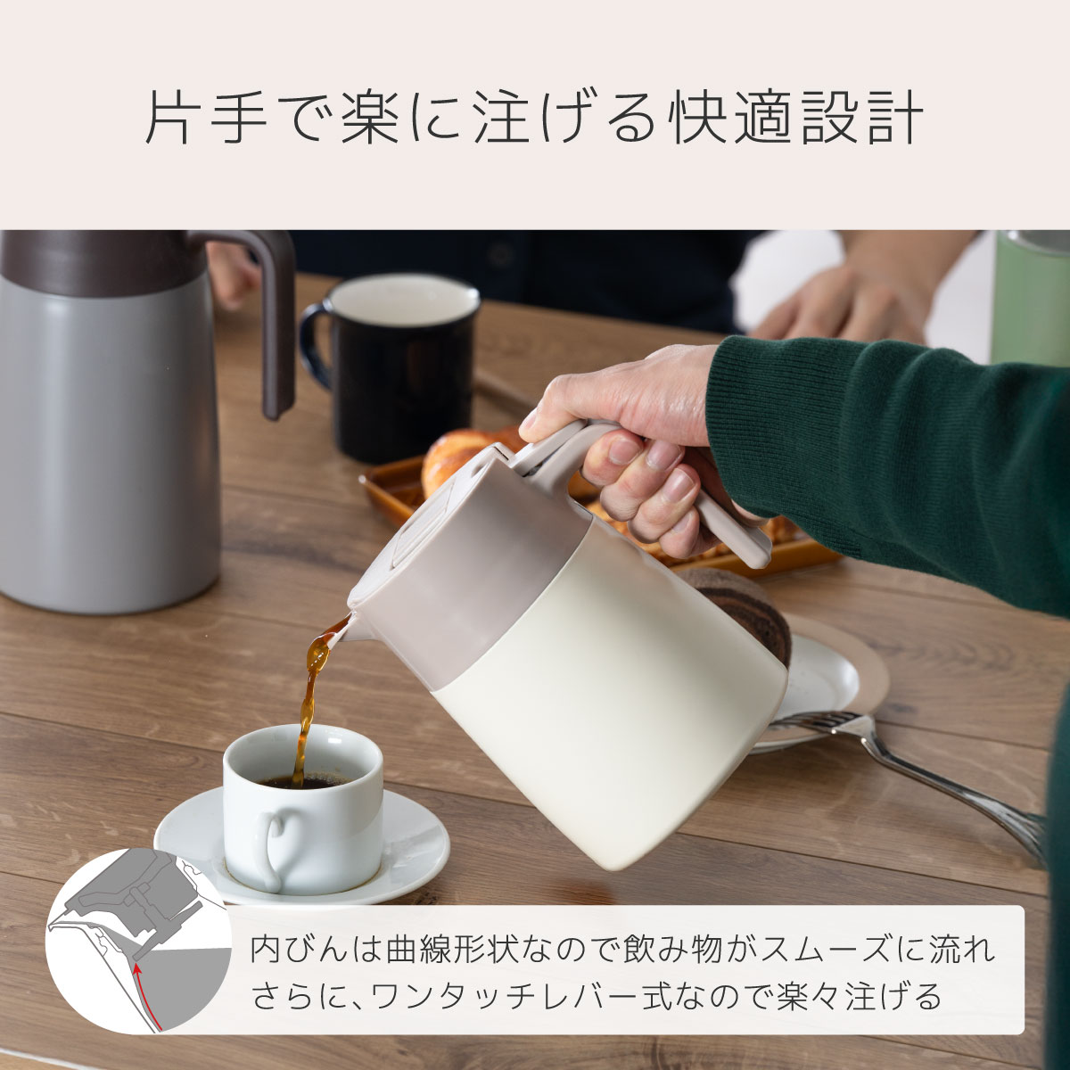 CafeLink（カフェリンク）中栓・流水路まで分解できるコーヒーサーバー 650ml 800ml 1100ml ACS-S