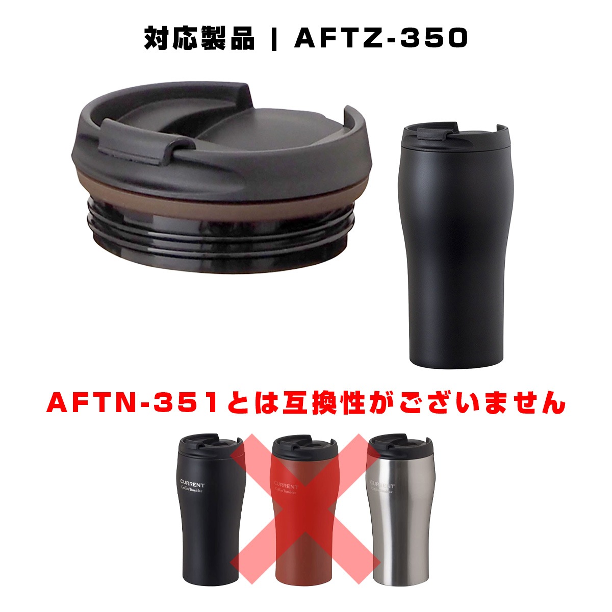 CafeLink（カフェリンク）ふた付きコーヒータンブラー AFTZ-350用 ふた一式 AFTZ-CS