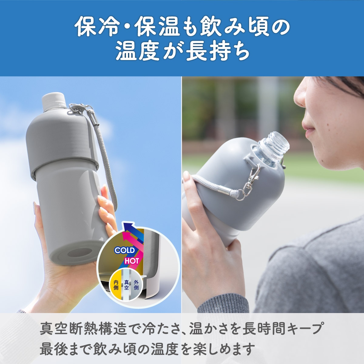 BOTTLE in BOTTLE（ボトルインボトル） ペットボトルホルダー OW2タイプ ストラップ付き ABIB-OW2シリーズ