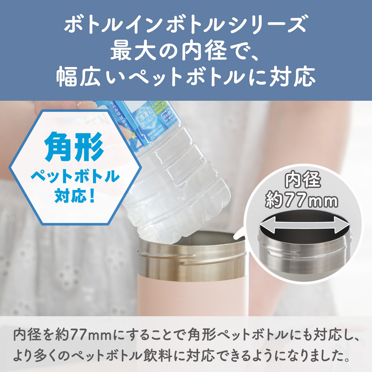 24個入り BOTTLE in BOTTLE（ボトルインボトル） ペットボトルホルダー A2タイプ ストラップ付き ABIB-A2シリーズ