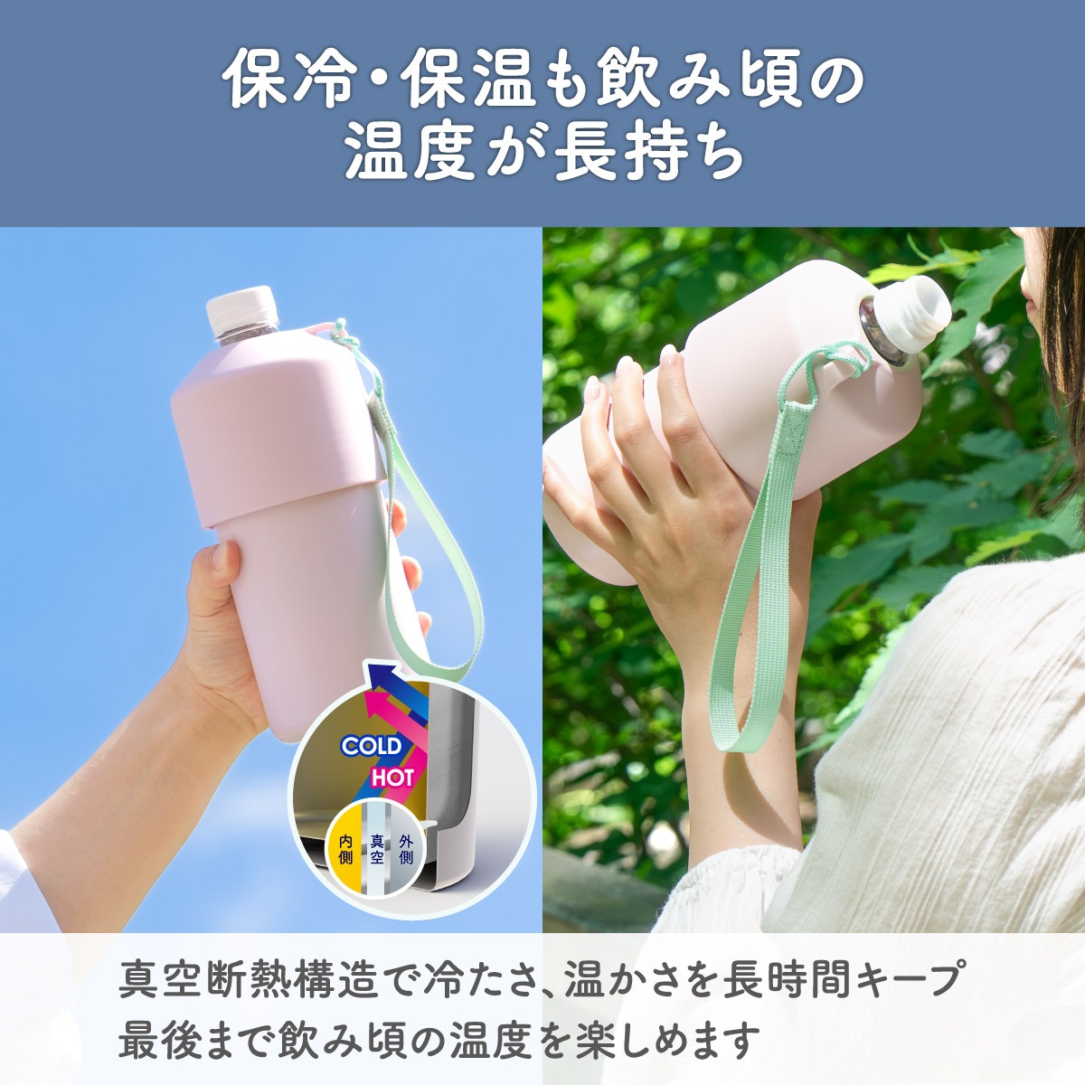 24個入り BOTTLE in BOTTLE（ボトルインボトル） ペットボトルホルダー A2タイプ ストラップ付き ABIB-A2シリーズ