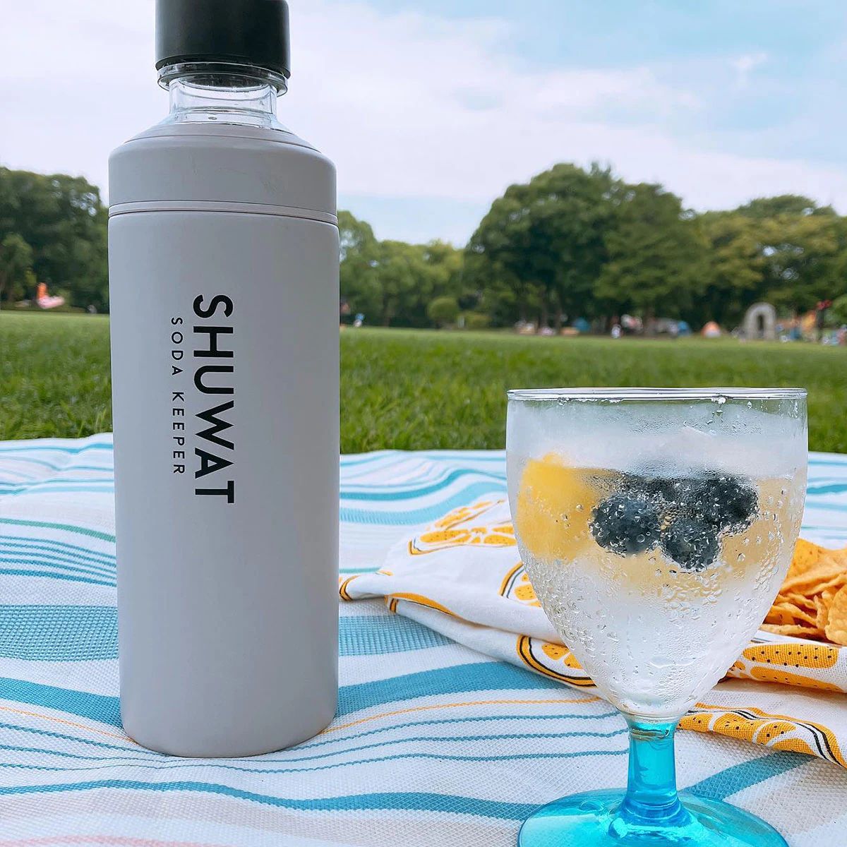 SHUWAT ソーダキーパー 炭酸飲料対応ボトル 600ml ペア 2個セット シルバー ミストブルー ASOK-700SVMBset