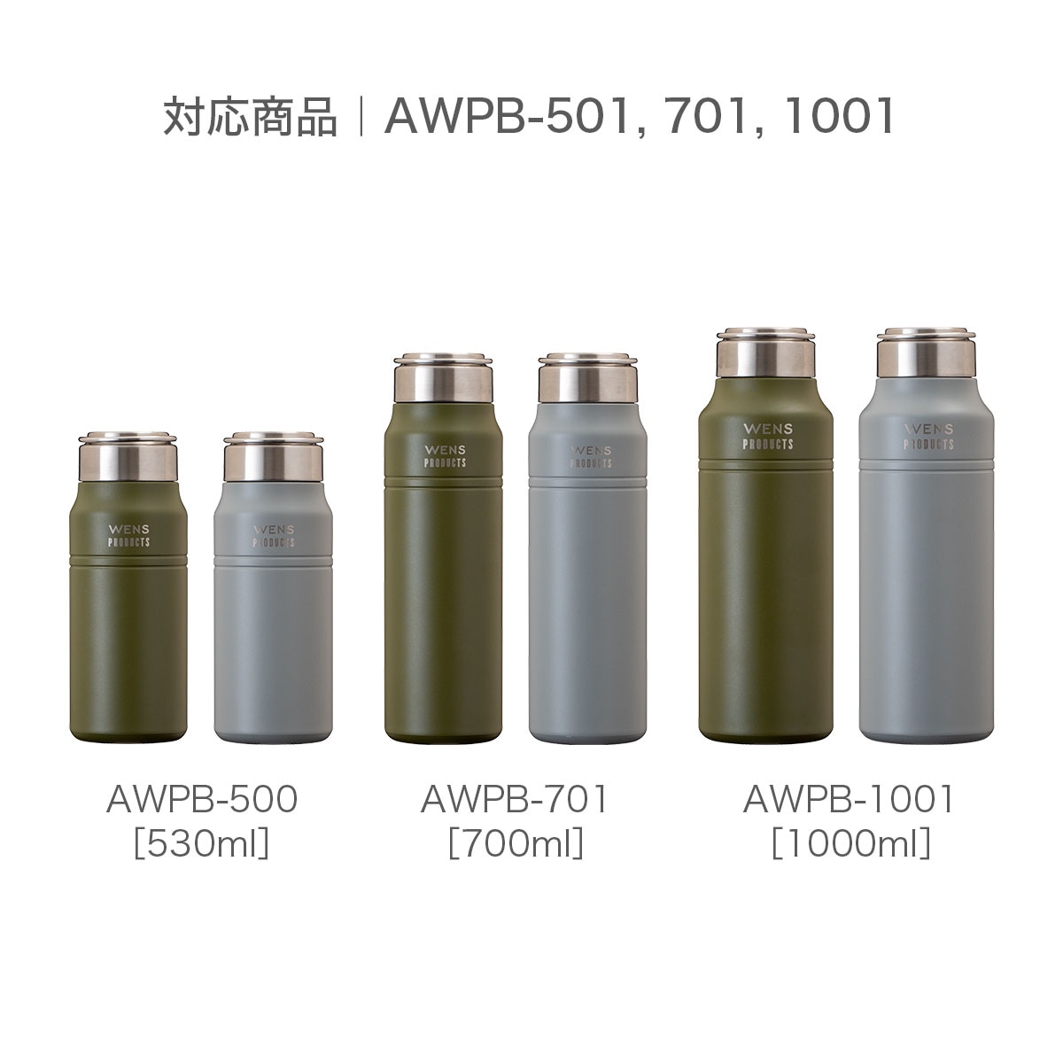 ふたパッキン WENS（ウェンズ）ハンドル付きスクリューボトル（AWPB