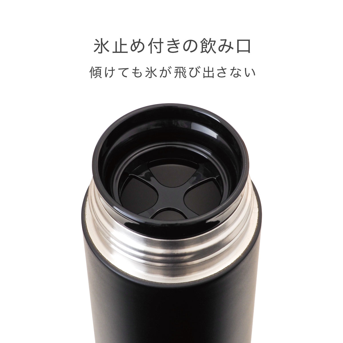 スクリューボトル 氷止め付き 360ml ブラック SS-350BK