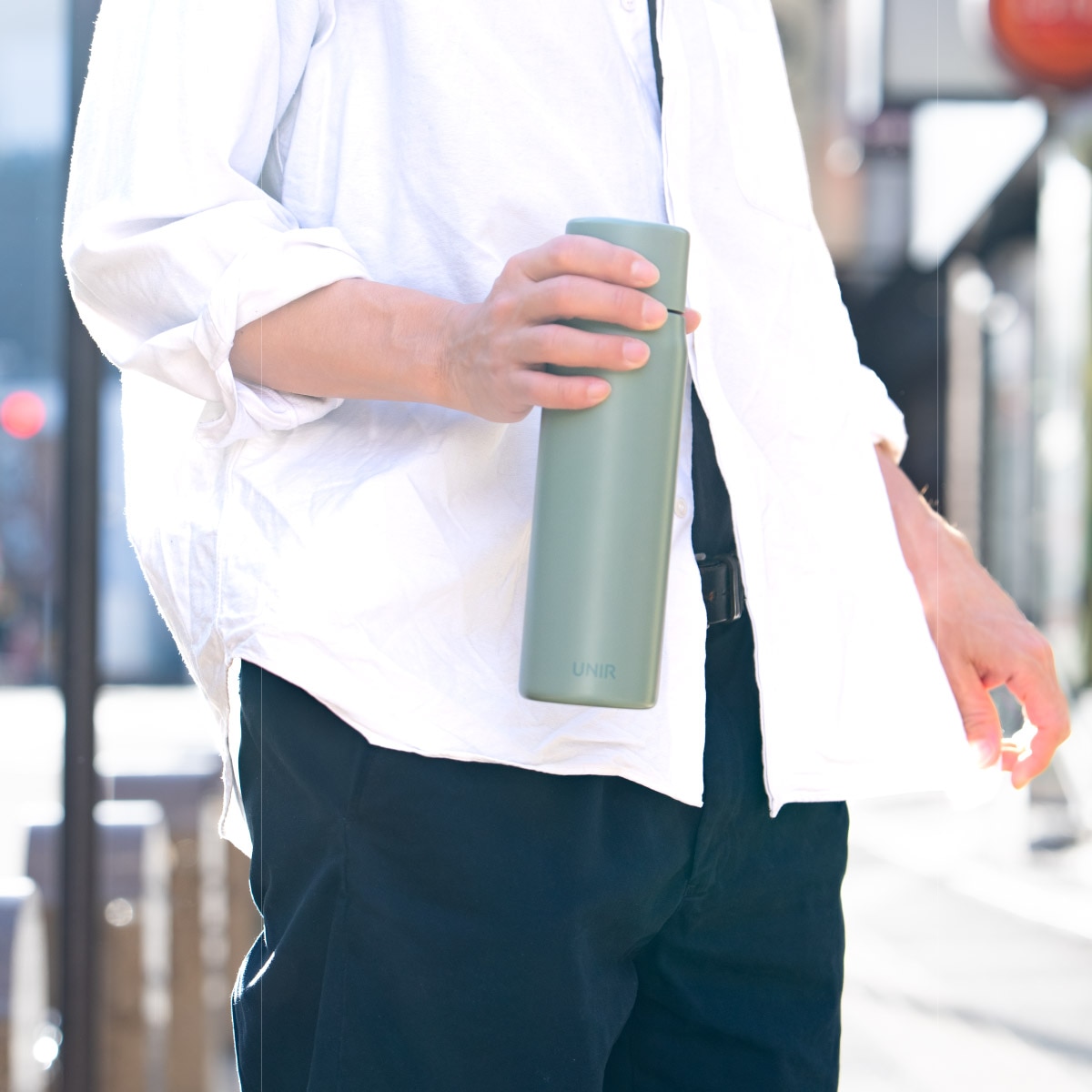 UNIR (ユニール) 洗いやすい シームレスボトル パッキン一体型 700ml スモーキーグリーン ASLB-700SGR