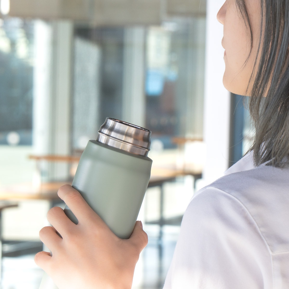 UNIR (ユニール) 洗いやすい シームレスボトル パッキン一体型 700ml スモーキーグリーン ASLB-700SGR