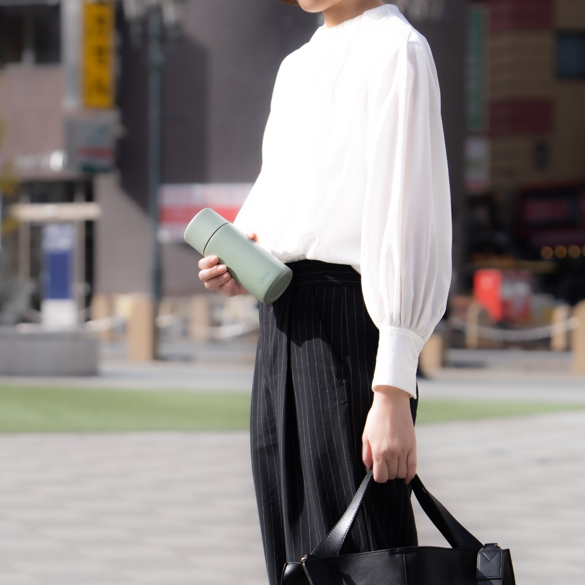 UNIR (ユニール) 洗いやすい シームレスボトル パッキン一体型 700ml スモーキーグリーン ASLB-700SGR