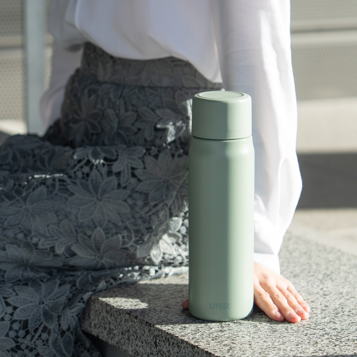 UNIR (ユニール) 洗いやすい シームレスボトル パッキン一体型 700ml スモーキーグリーン ASLB-700SGR