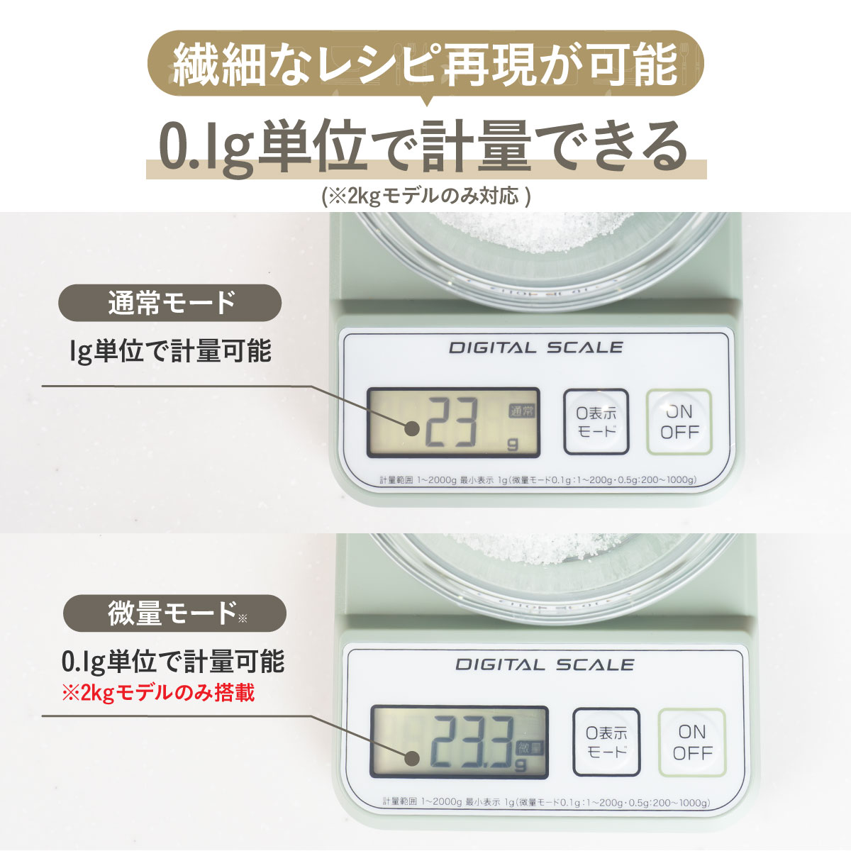 薄型デジタルキッチンスケール 2kg 3kg ホワイト チャコール ピンクベージュ アイスグリーン ADS-400