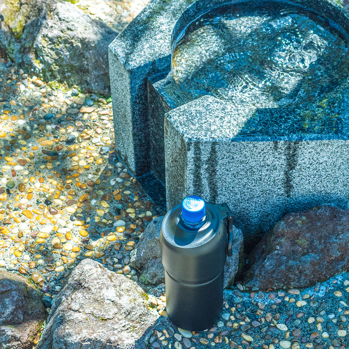 ケース販売 BOTTLE in BOTTLE（ボトルインボトル）ペットボトルホルダー Eタイプ ハンドル付き グレー ABIB-EGY12P