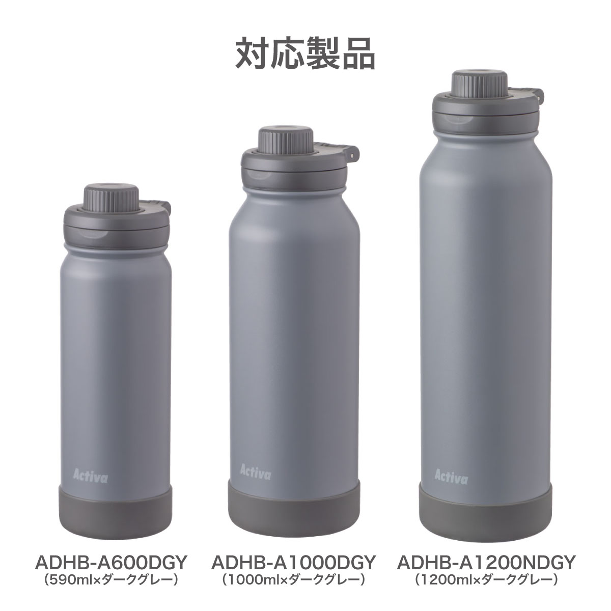 アクティバ ハンドル付き ダイレクトボトル ADHB-A　ダークグレー用 部品 ふた一式  ADHB-A-CS-DGY