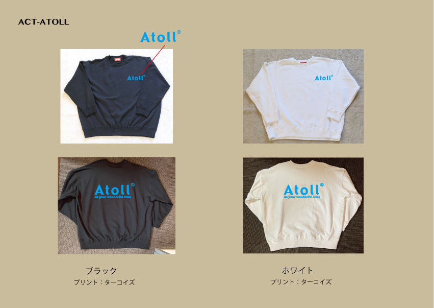Atollオリジナルクルーネックトレーナー