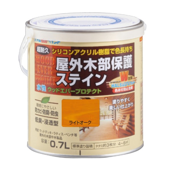アトムハウスペイント　水性屋外木部保護塗料　ウッドエバープロテクト　０．７L