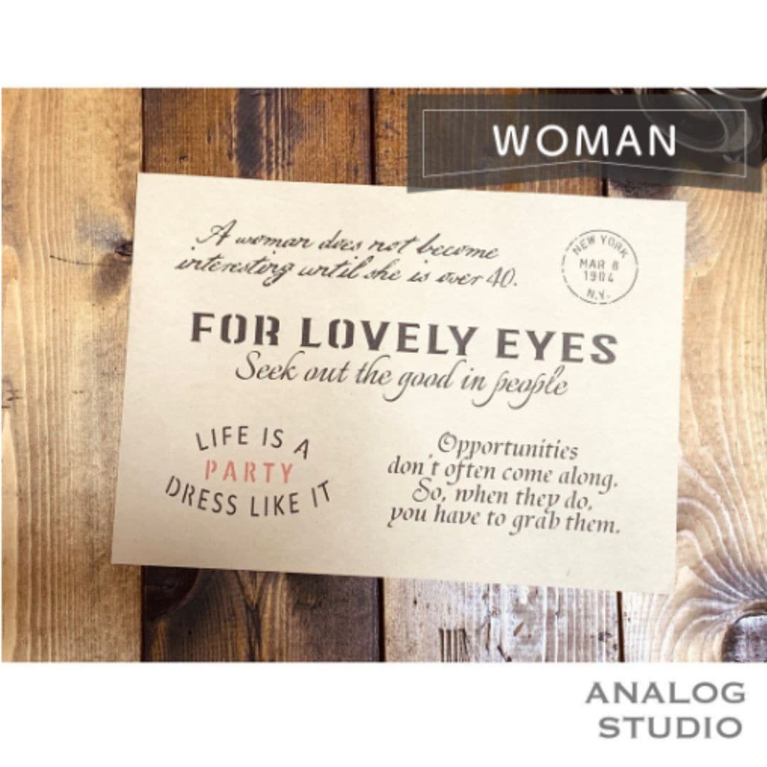 ANALOG STUDIO　ステンシルシート　【A４】【WOMAN】