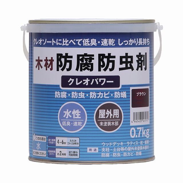 和信ペイント　木材防虫防腐剤　白アリ予防　水性クレオパワー　０．７ｋｇ