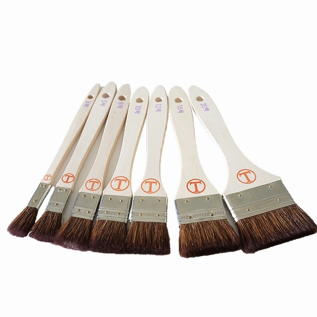 大塚刷毛 シマ毛金巻刷毛 平茶 15号