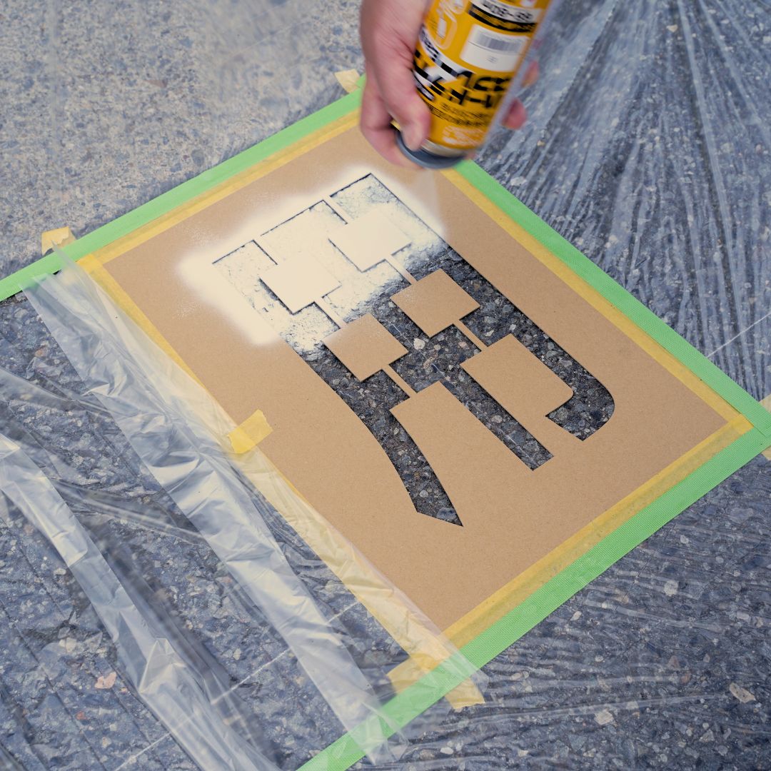 アトムハウスペイント　路面標示用テンプレート　ロードステンシルEasy　「路上」（２文字各1枚入り）