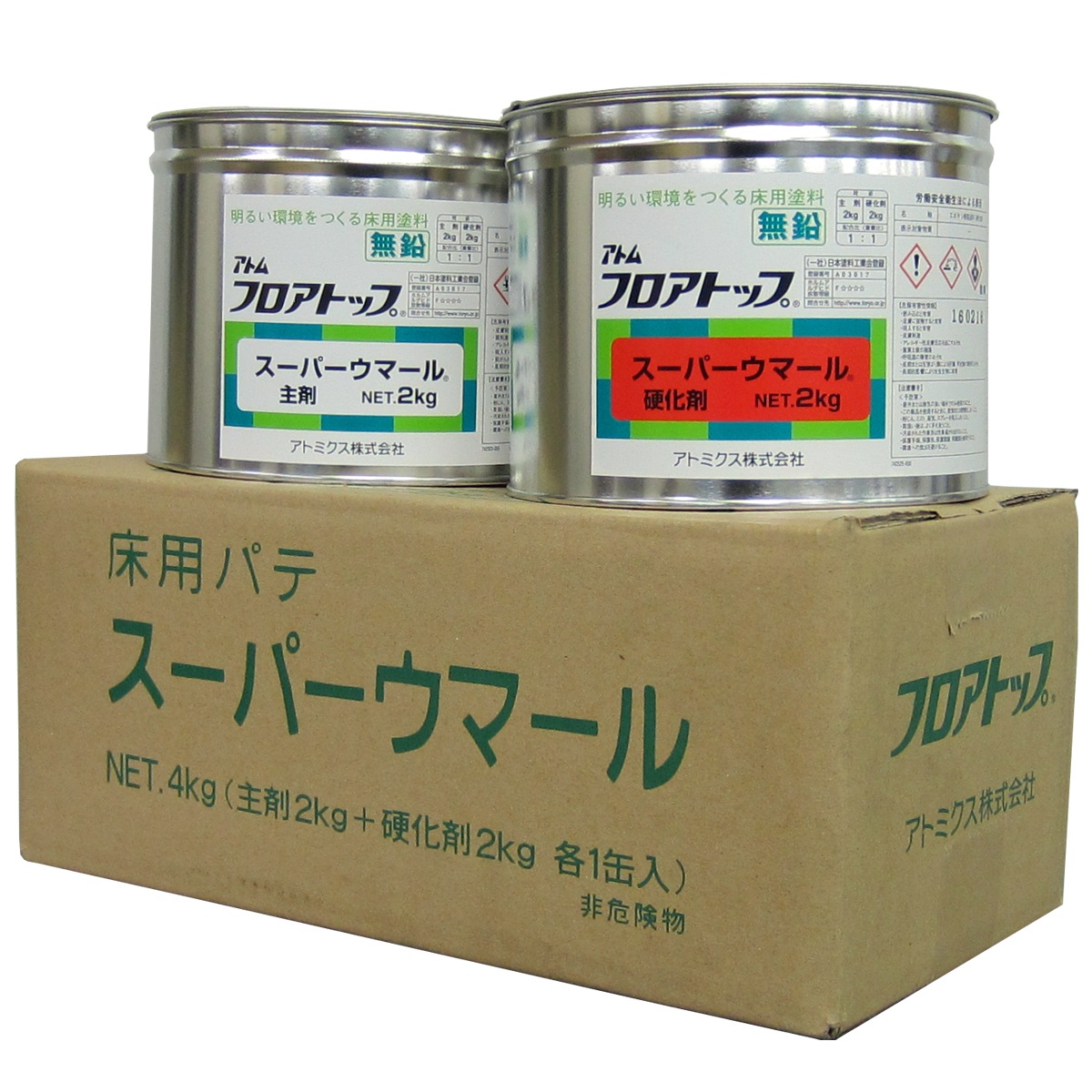 アトミクス　業務用　コンクリート床　補修　床用速硬化エポキシパテ　スーパーウマール　４ｋｇセット