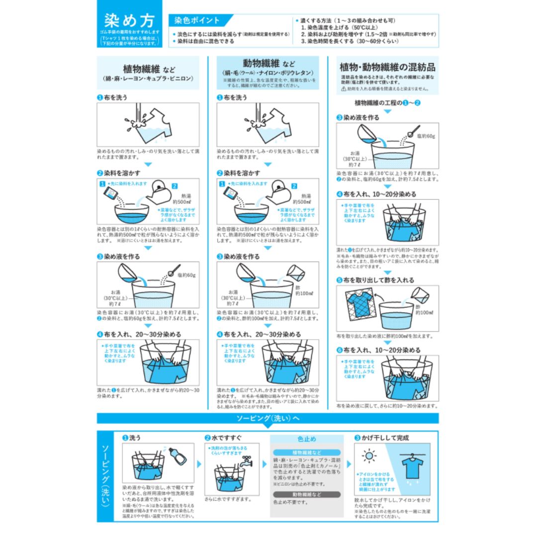 桂屋ファイングッズ　布を染める　染料　みやこ染め　コールダイオール　COLD DYE ALL　２０g