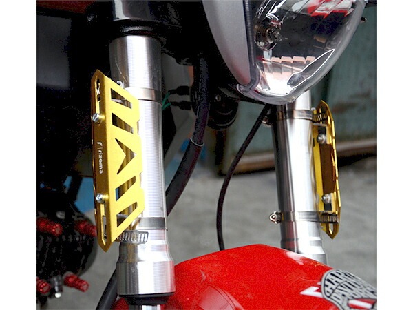 アルミ削り出し フロントフォークガード パイプガード ホースバンド