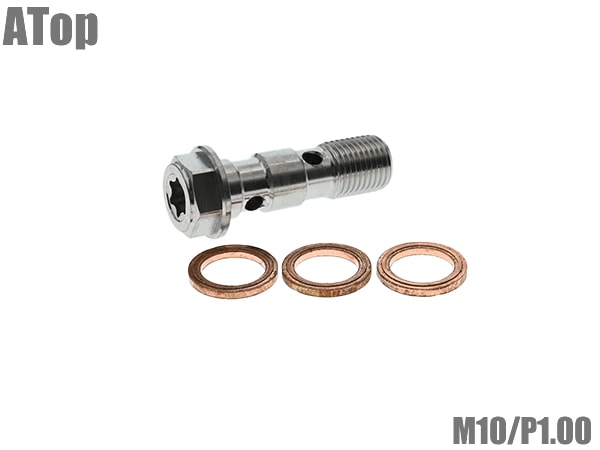 ステンレス製 バンジョーボルト M10 P1.00 ダブル ブレーキキャリパー 盗難防止 トルクス カスタム パーツ