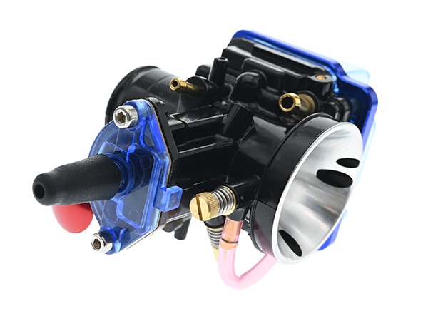 PWKキャブレター スケルトン トップキャップ ブルー 32φ 34φ ケイヒン
