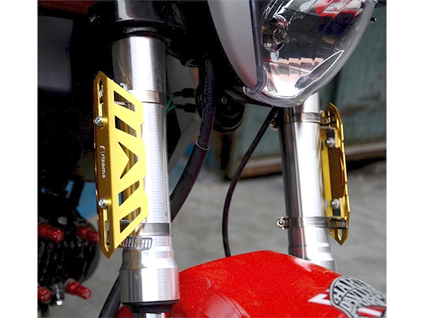 アルミ削り出し フロントフォークガード パイプガード ホースバンド