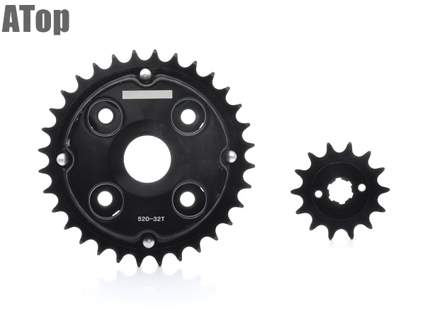 むかい エンジントランスミッションギア 520 15T 45T オートバイフロントリア