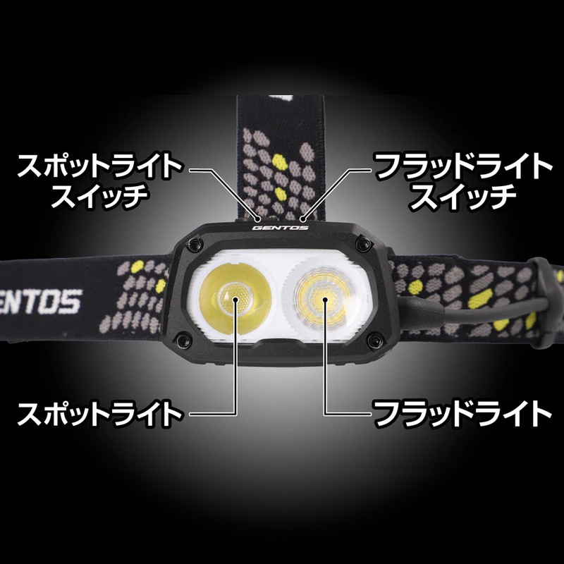 ジェントス T-REX 2000LM ヘッドライト 充電式 TX-D434R【取寄せ品】