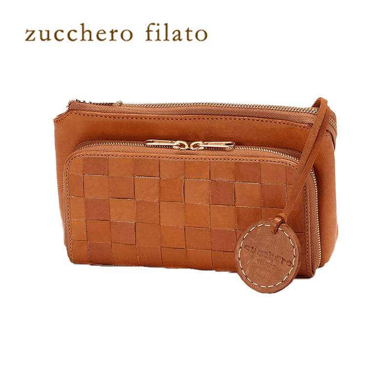 zucchero filato（ズッケロフィラート）本革お財布ショルダーバッグブラウン