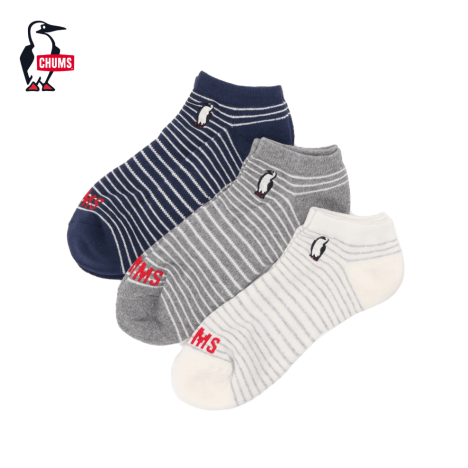 CHUMS（チャムス）のCHUMS（チャムス）3Pブービーボーダーアンクルソックス（ソックス/靴下）3P Booby Border Ankle Socks