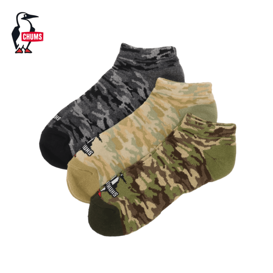 CHUMS（チャムス）3Pブービーカモアンクルソックス（ソックス/靴下）3P Booby Camo Ankle Socks