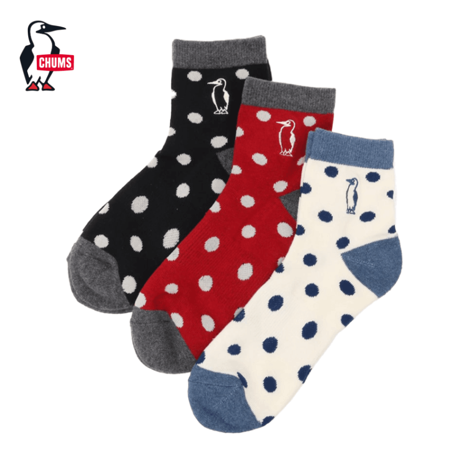 CHUMS（チャムス）3Pブービードットクルーソックス（ソックス/靴下）3P Booby Dots Crew Socks