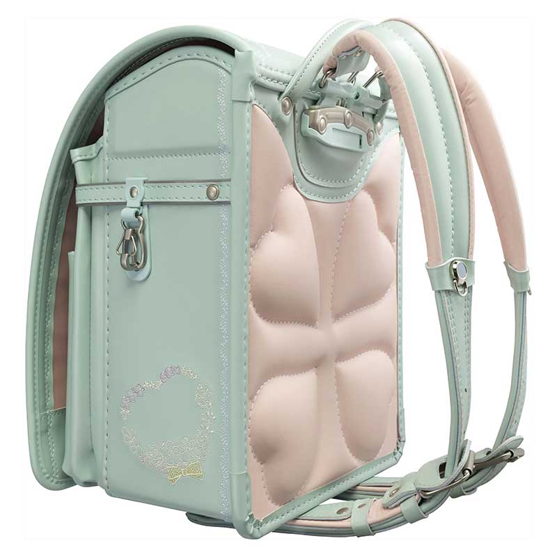 フィットちゃんランドセルルル・フラワー(ミント×ミント)安ピカッタイプ+楽ッション軽量タイプ