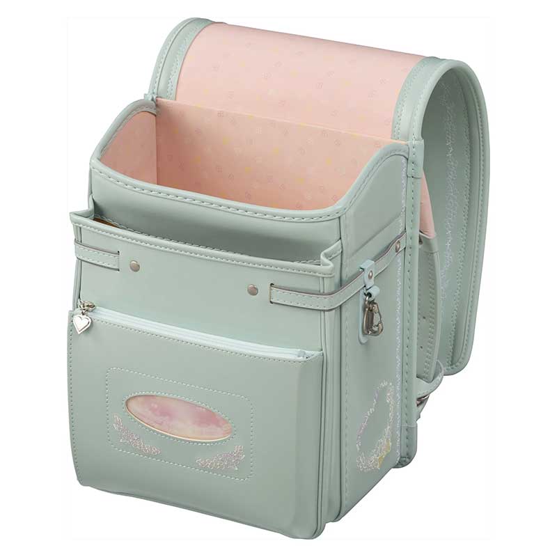 フィットちゃんランドセルルル・フラワー(ミント×ミント)安ピカッタイプ+楽ッション軽量タイプ