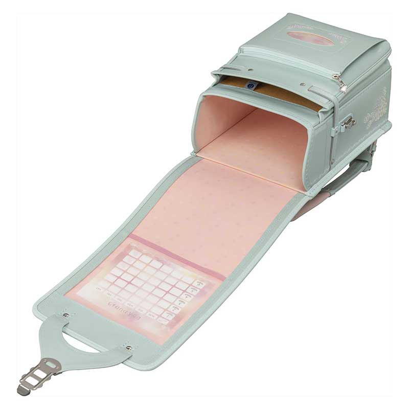 フィットちゃんランドセルルル・フラワー(ミント×ミント)安ピカッタイプ+楽ッション軽量タイプ