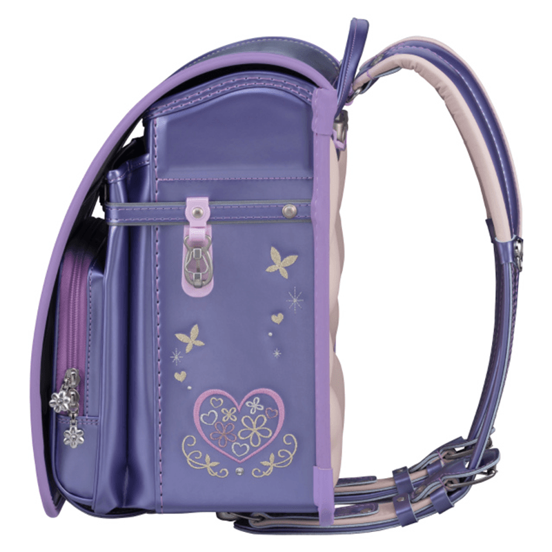 フィットちゃんランドセルプラチナフラワー(パールラベンダー×ラベンダー)安ピカッタイプ+楽ッション
