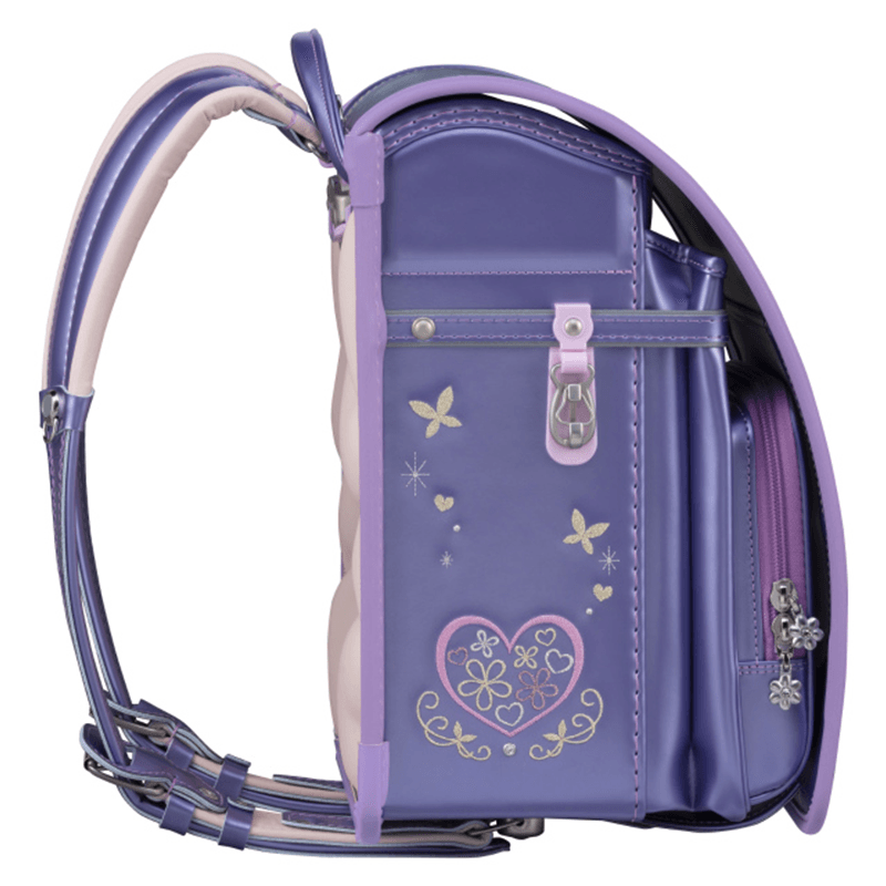 フィットちゃんランドセルプラチナフラワー(パールラベンダー×ラベンダー)安ピカッタイプ+楽ッション