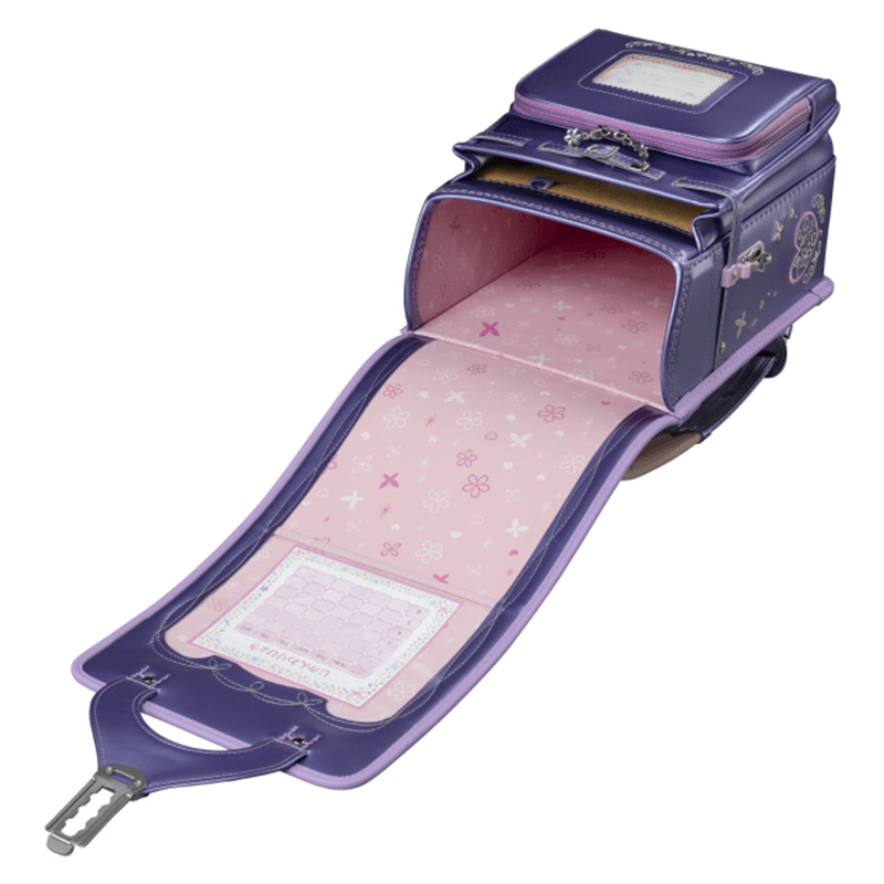 フィットちゃんランドセルプラチナフラワー(パールラベンダー×ラベンダー)安ピカッタイプ+楽ッション