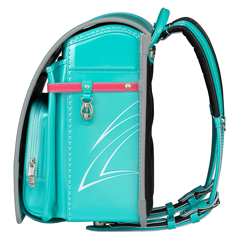 フィットちゃんランドセルビークリー(パールエメラルド×アッシュグレー)安ピカッタイプ＋楽ッション　