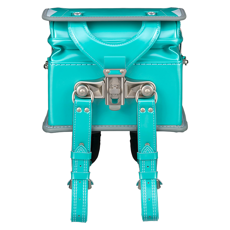 フィットちゃんランドセルビークリー(パールエメラルド×アッシュグレー)安ピカッタイプ＋楽ッション　