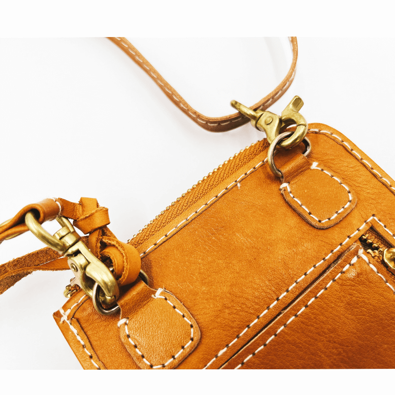 zucchero filato（ズッケロフィラート）本革ミニショルダーバッグブラウン