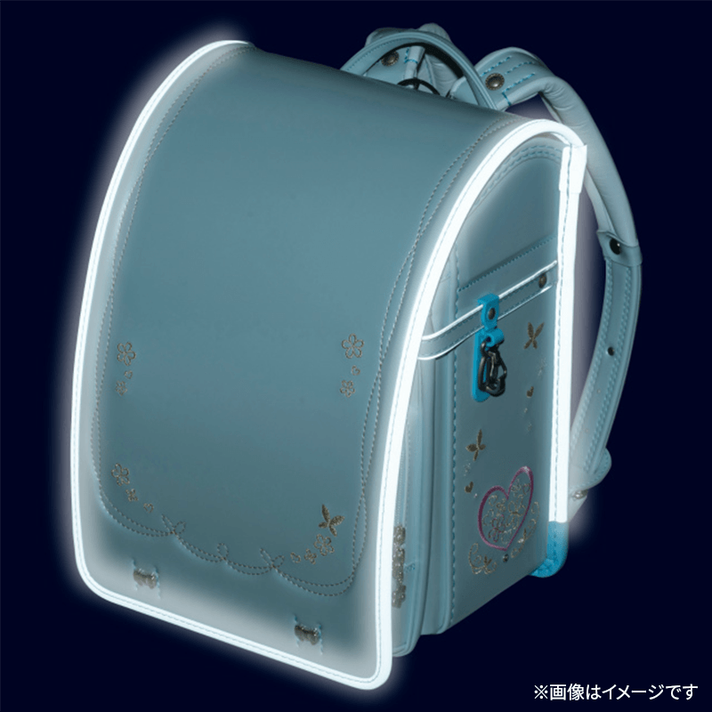 あっちゃん★6本　B品/ オーストリッチ ミントグリーン フィットちゃんランドセルプラチナフラワー(ミントグリーン