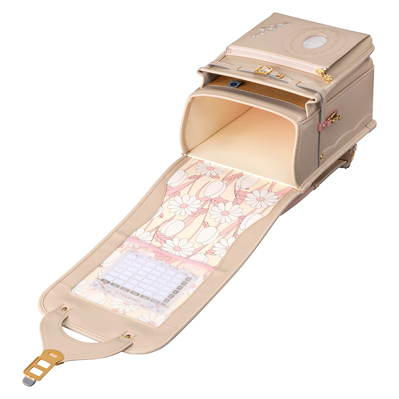 フィットちゃんランドセルフロル(ベージュ×ベージュ)安ピカッタイプ＋楽ッション