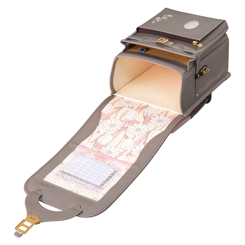 フィットちゃんランドセルフロル(スモークブラウン×スモークブラウン)安ピカッタイプ＋楽ッション