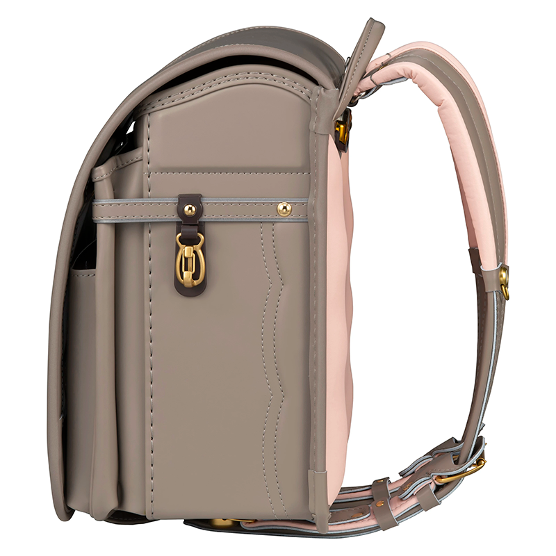 フィットちゃんランドセルフロル(スモークブラウン×スモークブラウン)安ピカッタイプ＋楽ッション